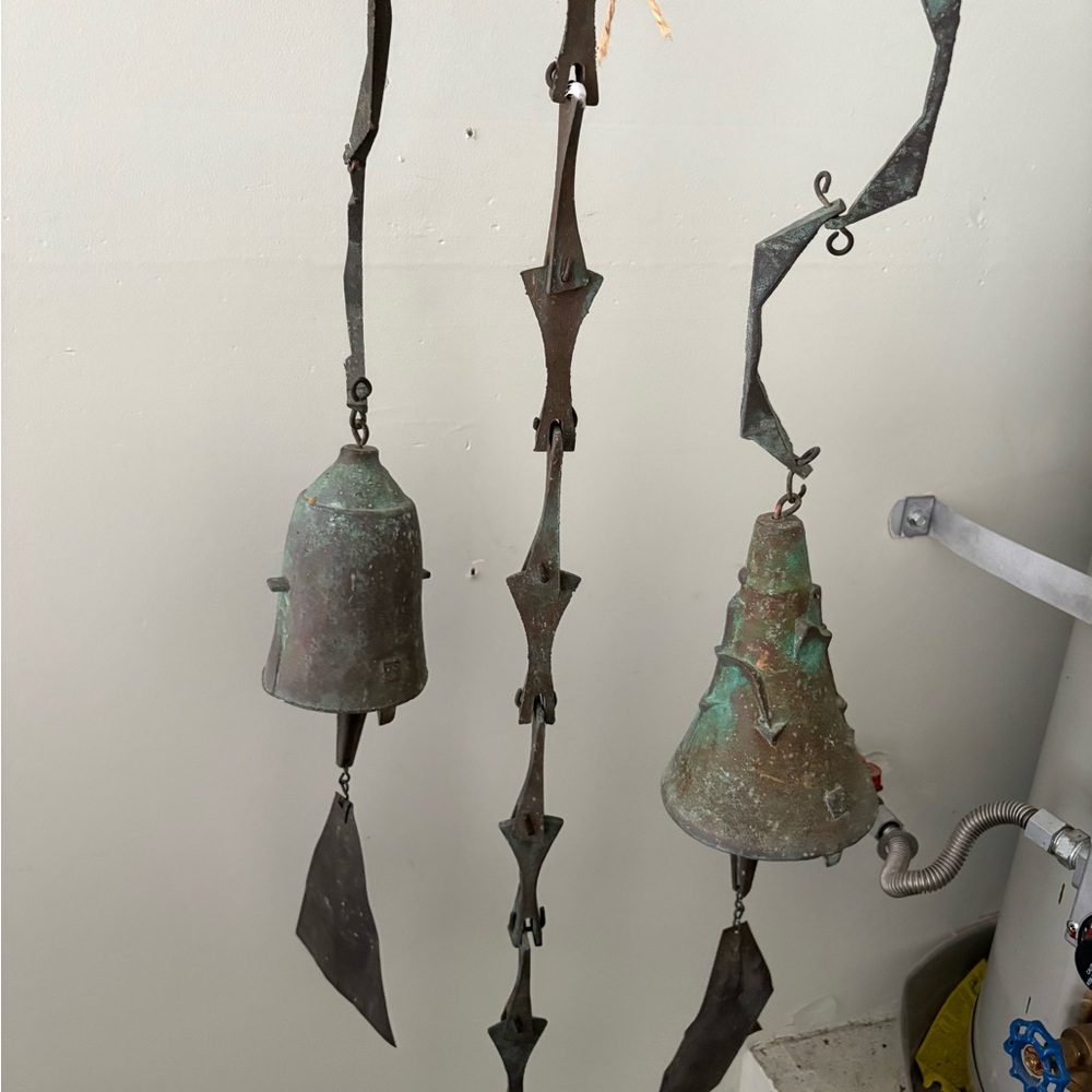 (Right bell) Paolo Soleri Rustic Bronze Wind Chimes/Bells - Cosanti Originals